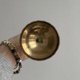 Pair of twisted metal and glass candlesticks