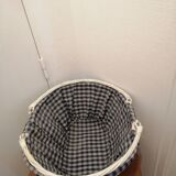 Vintage oval white wicker basket