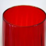 Large vintage red glass vase, 50cm