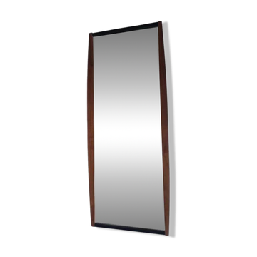 Midcentury Long Teak Wall Mirror, Denmark, 1960s