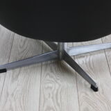 Fauteuil pivotant vintage en similicuir noir par Pastoe 60s