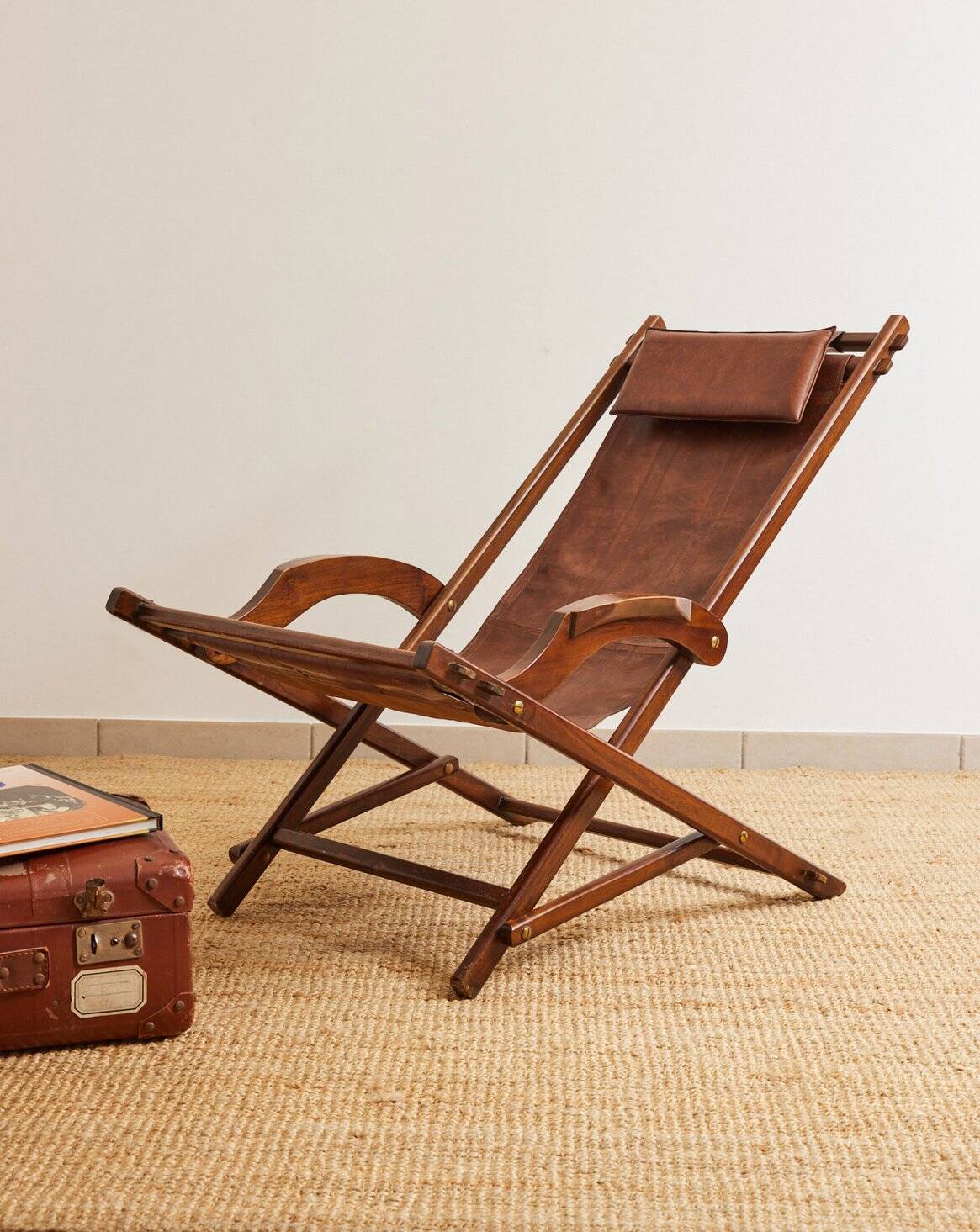 Vintage wooden deckchair