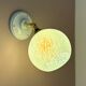 Vintage glass globe wall light in blue from Clichy.