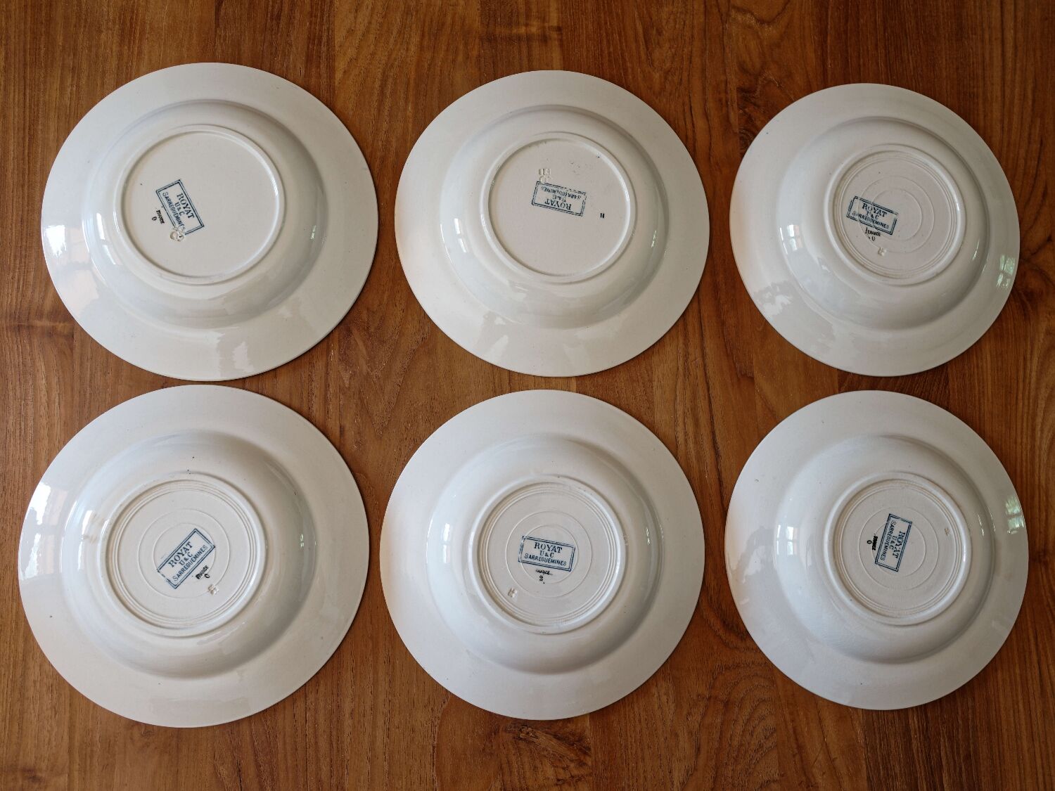 Iron earth soup plates Sarreguemines Royat