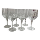 6 Cristal Grand Duc stemmed glasses for wine or water in genuine crystal