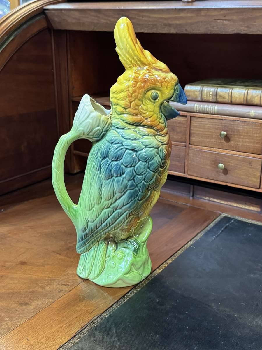 St Clément earthenware jug, parrot from the 1950s.