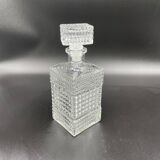 Vintage, whisky decanter, pitcher, bottle, square cap, diamond decoration, spikes, 1960s, 1970s