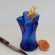 Vase étoile en verre bleu