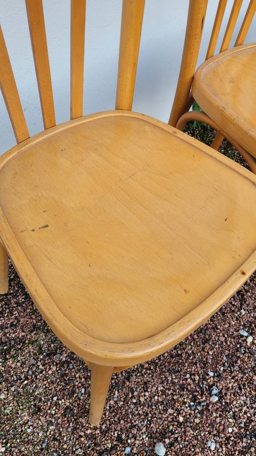 Set of 4 vintage restaurant bistro chairs - 1950s