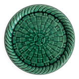Vintage green woven ceramic bottle coaster