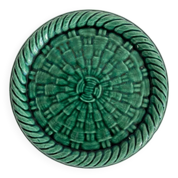 Vintage green woven ceramic bottle coaster