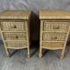 Pair of rattan bedside tables