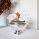 Large silver plated vase or quilted flower vase from the 1950s