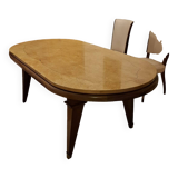 Poplar wood table with marquetry