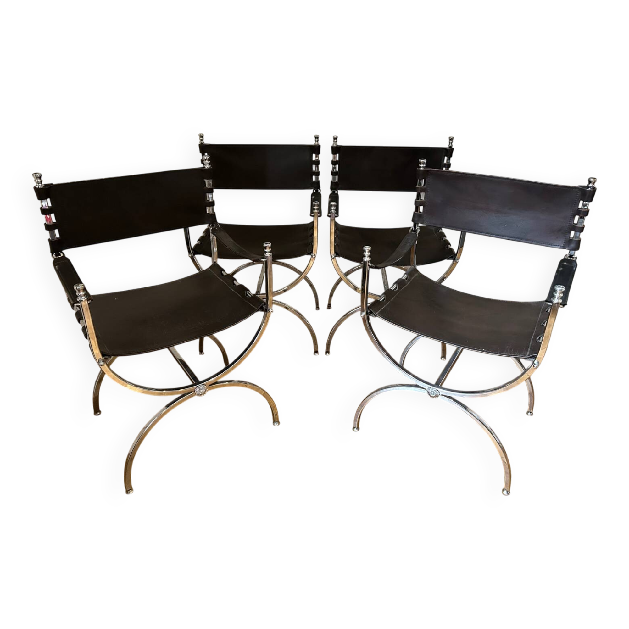 4 Chairs Maison Jansen “Savonarola”