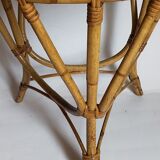 Tripod booster coffee table in rattan 50s