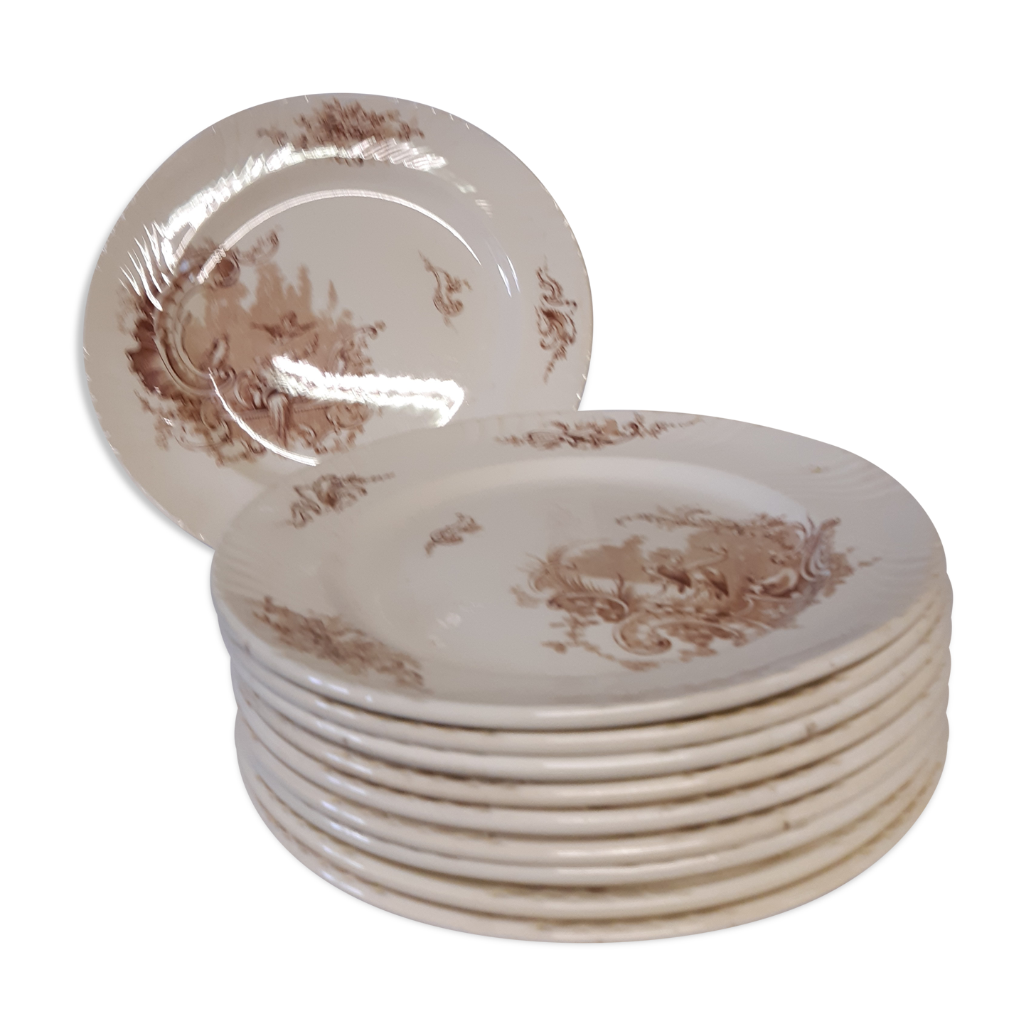 10 assiettes en faïence de Lunéville
