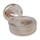 10 assiettes en faïence de Lunéville
