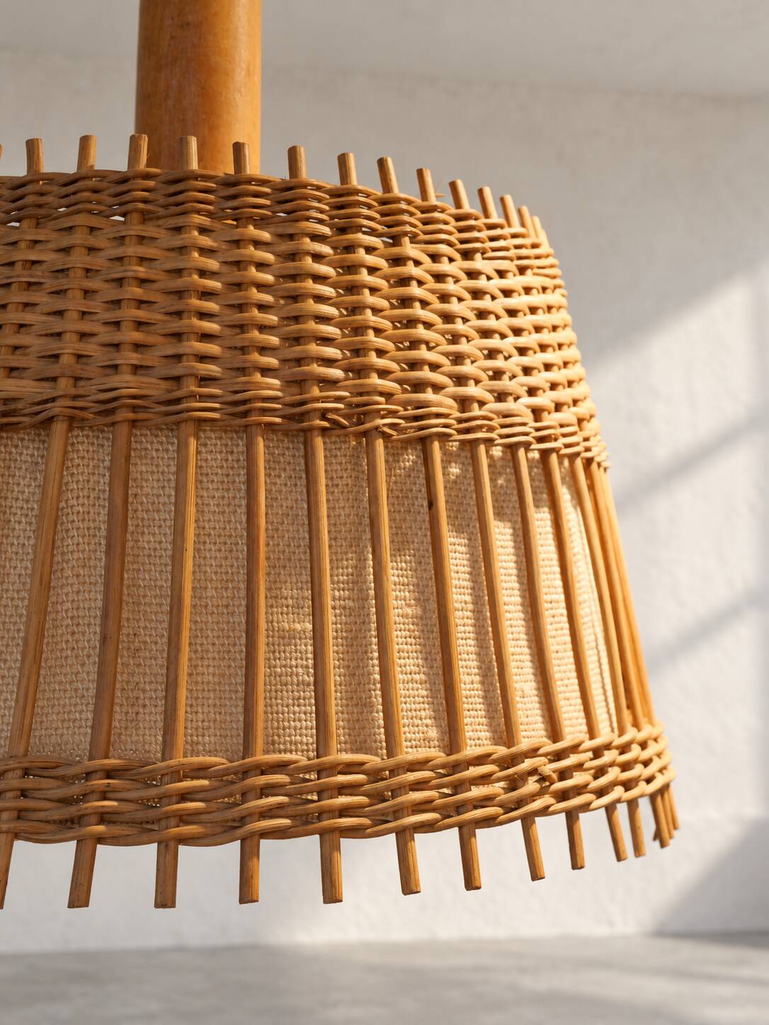 Vintage wooden and fabric suspension