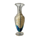 Glass and enamel vase with art deco flower decoration signed Mazoyer
