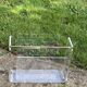 Transparent Plexiglas magazine holder and 1970 vintage brass handle