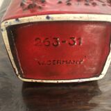 West Germany red ceramic vase 60s vintage