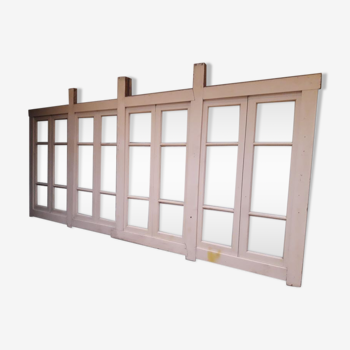 Indoor windows with frames, partition, canopy