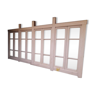 Indoor windows with frames, partition, canopy