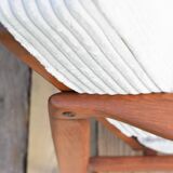 Original Scandinavian armchair, upholstered, beige corduroy, 1960s