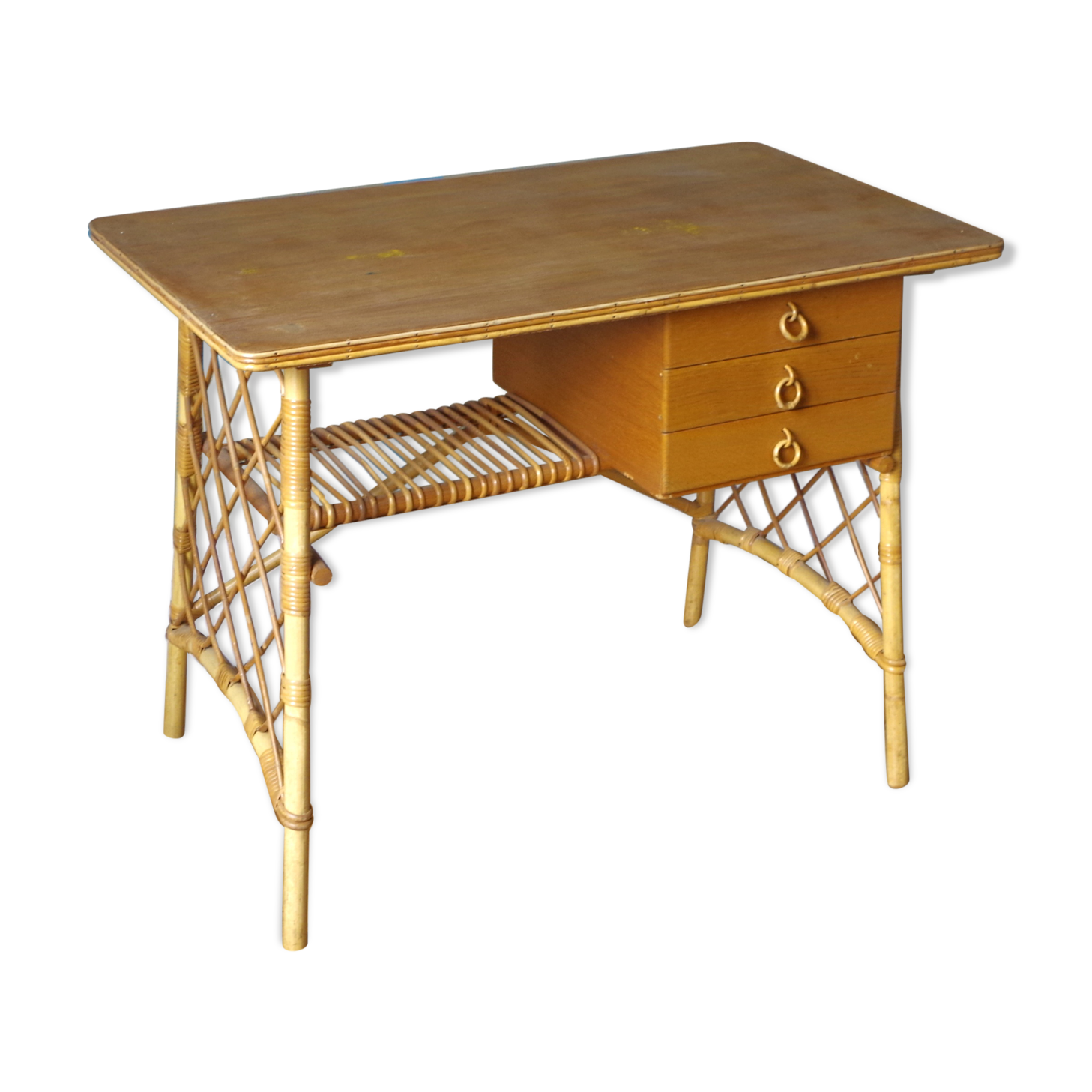 Bureau en rotin de Louis Sognot