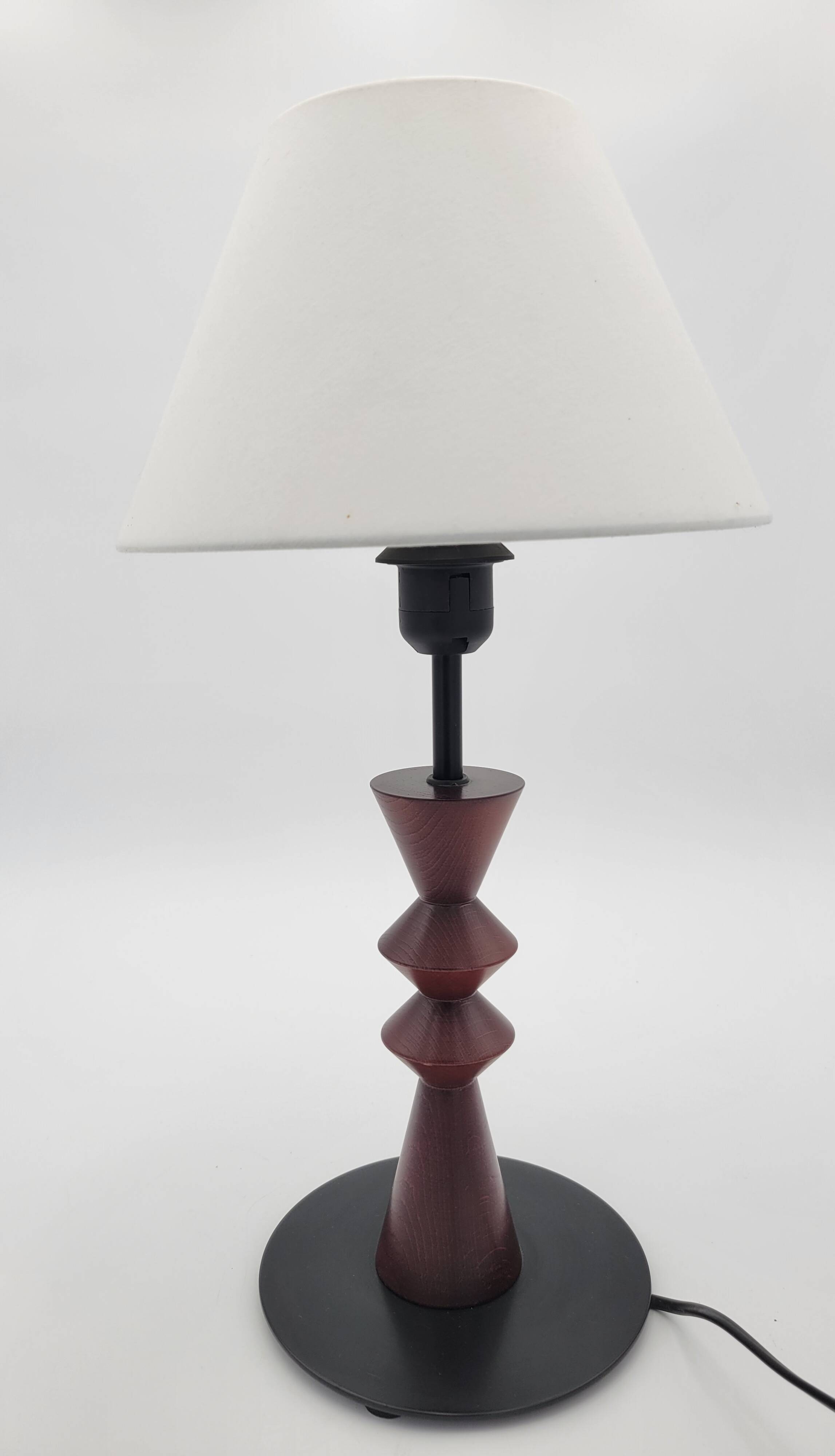 Luminor lamp base in vintage metal and wood