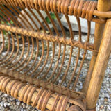 Vintage rattan magazine holder table