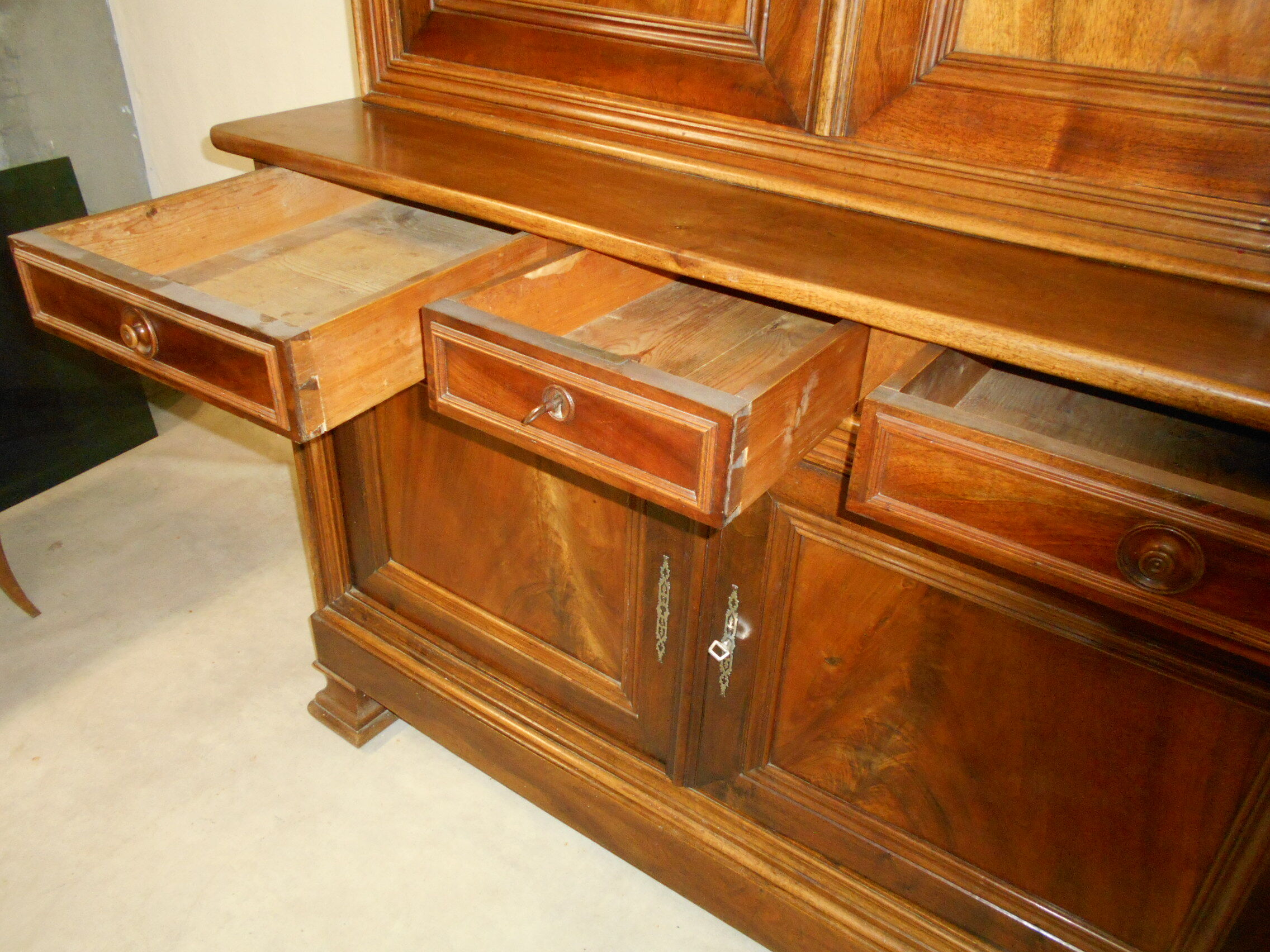 Buffet two bodies Louis Philippe walnut