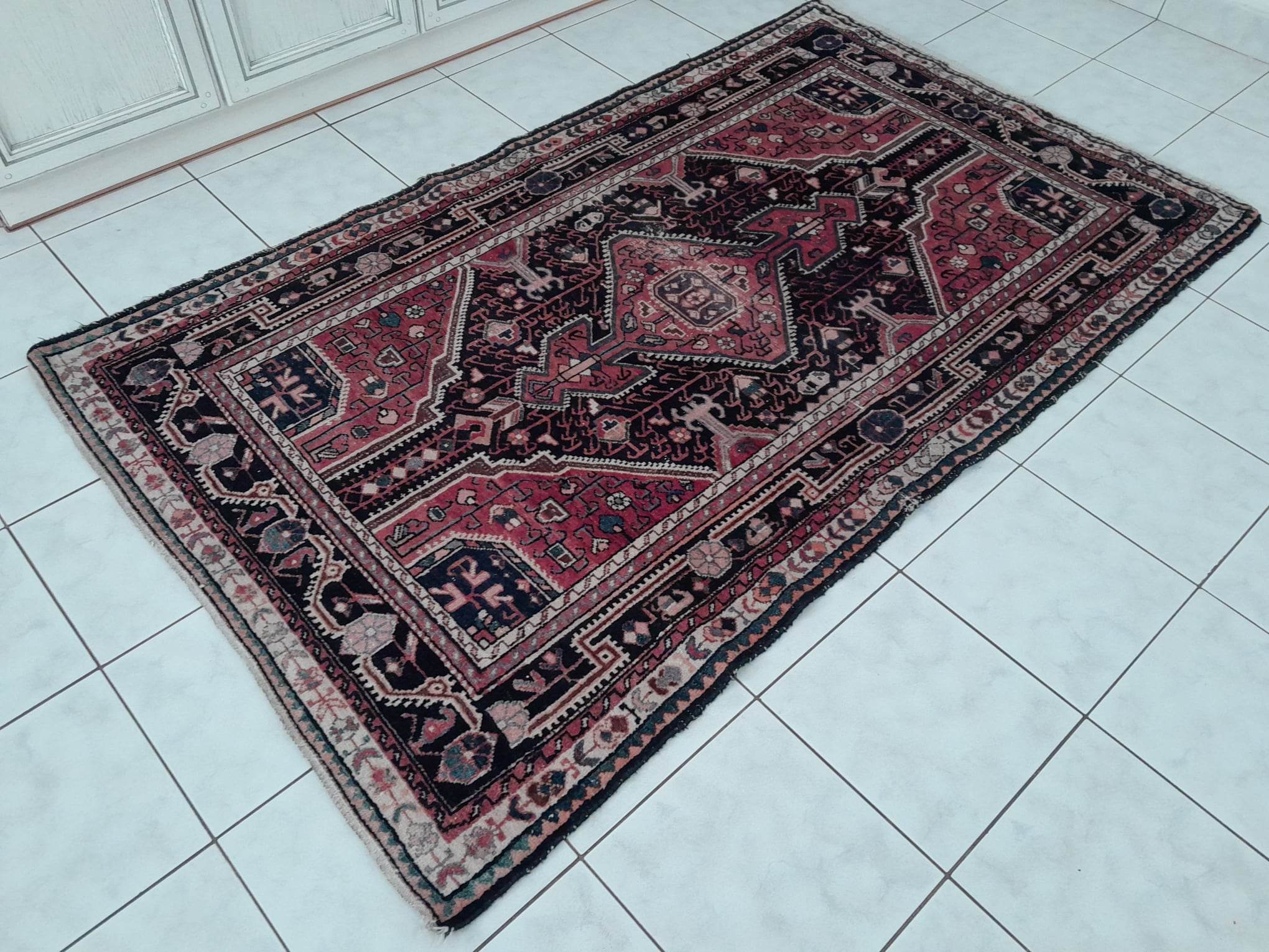Handmade Persian carpet Tuiserkan 219x129cm