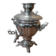 Old Russian electric samovar in silver-plated metal.