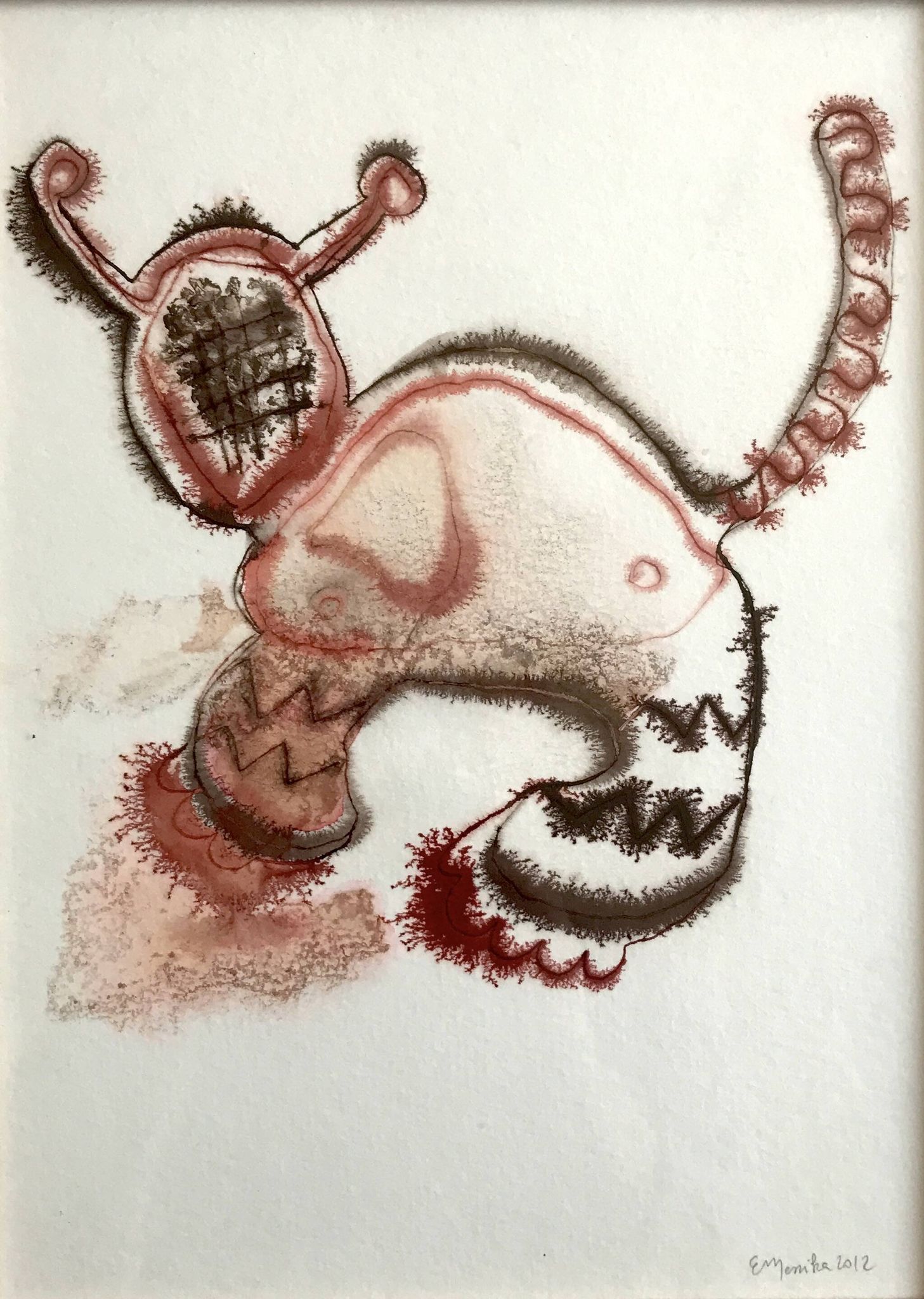 Emmanuelle messika, sans titre i, 2012. encre sur papier signée au crayon
