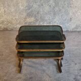 3 nesting tables in brass and glass