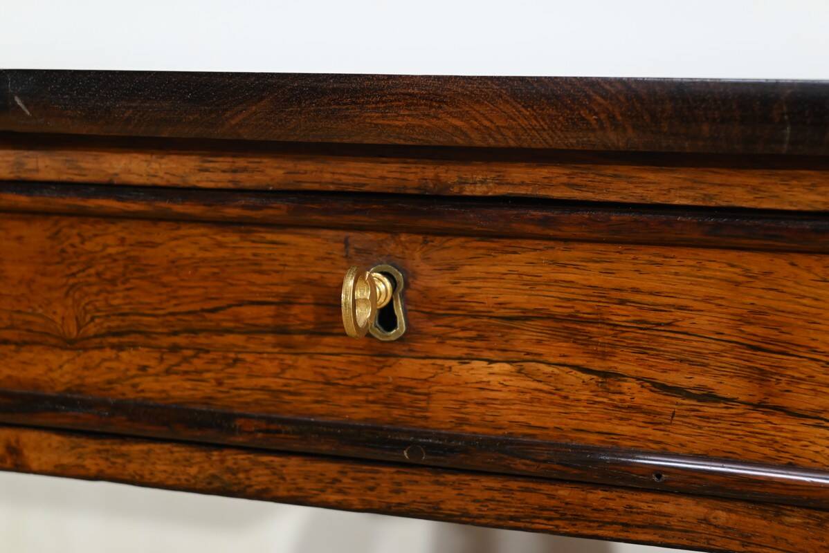 Desk Table with Shutters in Solid Rosewood, Restoration Period – Early 19th Century