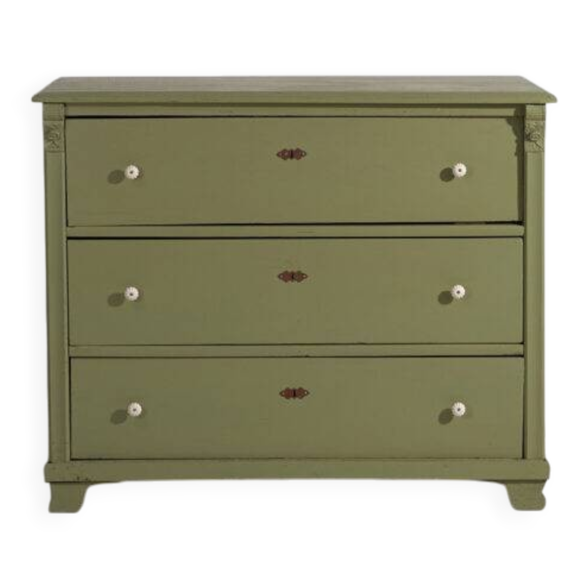 Antique olive green chest of drawers (circa 1920) #55
