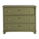 Commode ancienne vert olive (vers 1920) #55