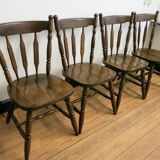 Ensemble de quatre chaises bistrot à barreaux