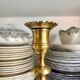 Golden brass candle holder