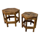 Pair of small side tables / Rattan sofa ends