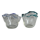 Vases miniatures verres soufflés, déco en verre transparent