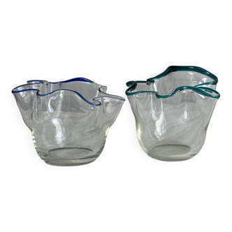 Miniature blown glass vases, transparent glass decoration