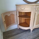 Low buffet in renovated solid cherry wood – Revisited Louis XV style – 250 cm