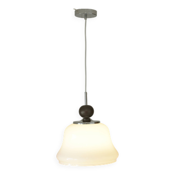 1 des 2 suspensions vintage en verre blanc MCM, Yougoslavie, années 1970