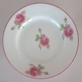 Vintage Vista Alegre 4 Dessert Porcelain Plates Hand Painted with Pink Rose