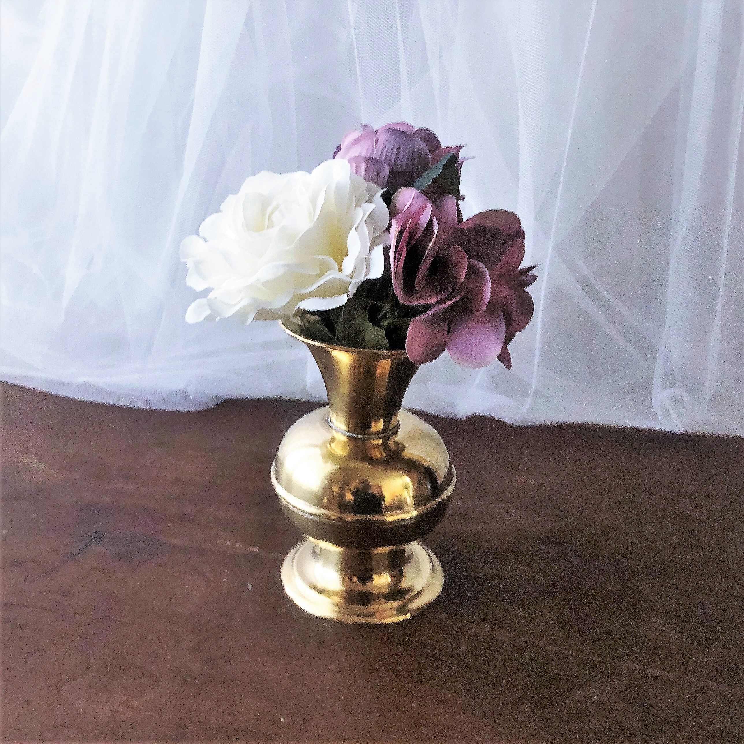 Gilded brass soliflore vase