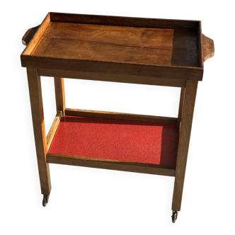 Wooden rolling trolley with removable top H66 75x35